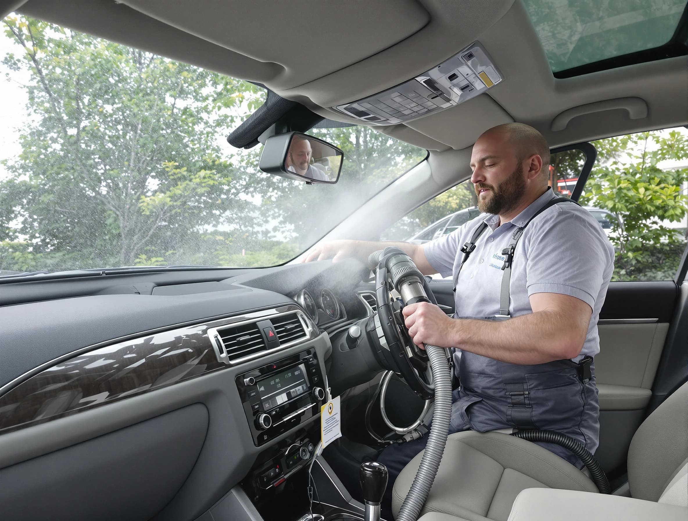 Everett Air Duct Cleaning specialist performing professional car duct cleaning in Everett