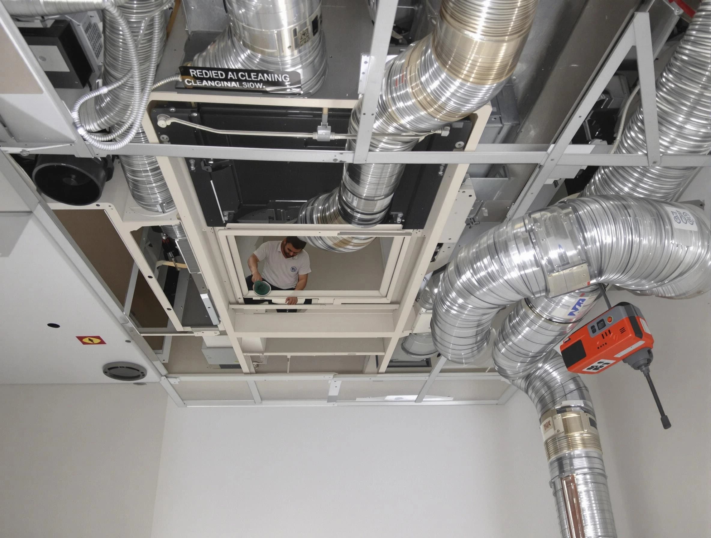 Everett Air Duct Cleaning technician performing detailed central duct system cleaning in Everett