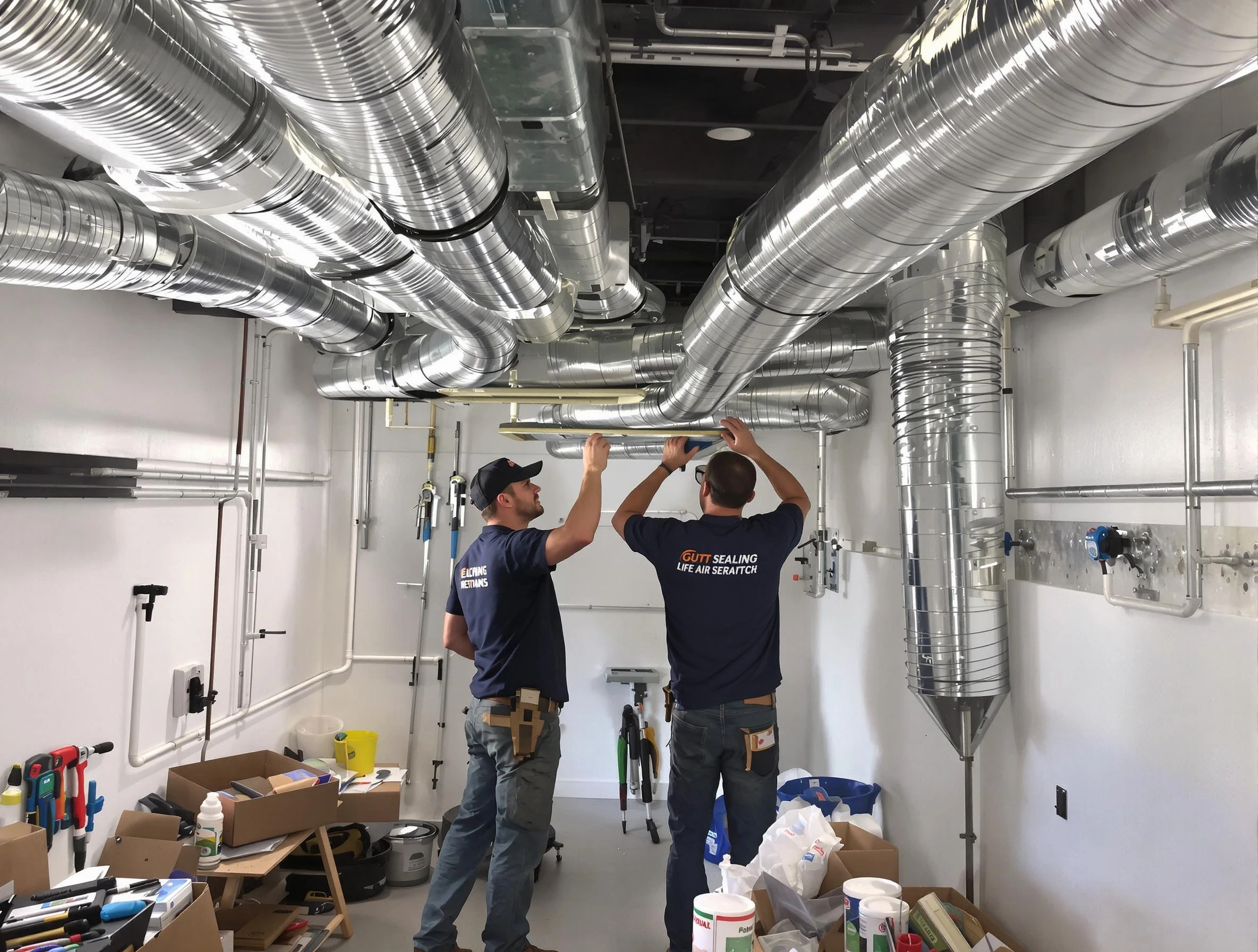 Everett Air Duct Cleaning technician applying professional duct sealing solutions in Everett