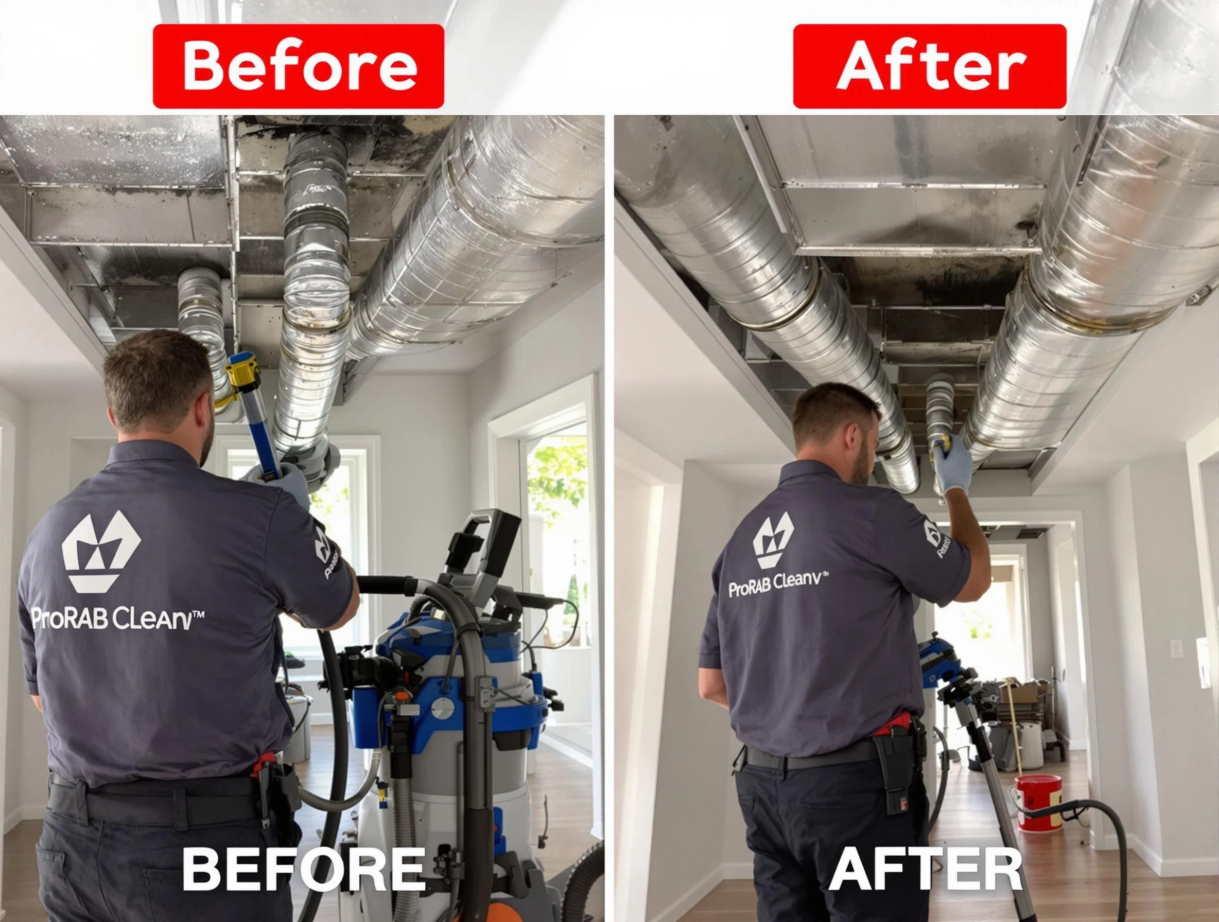 Everett Air Duct Cleaning expert performing thorough residential duct cleaning in a Everett home